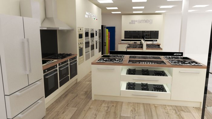 instore kitchen display stand